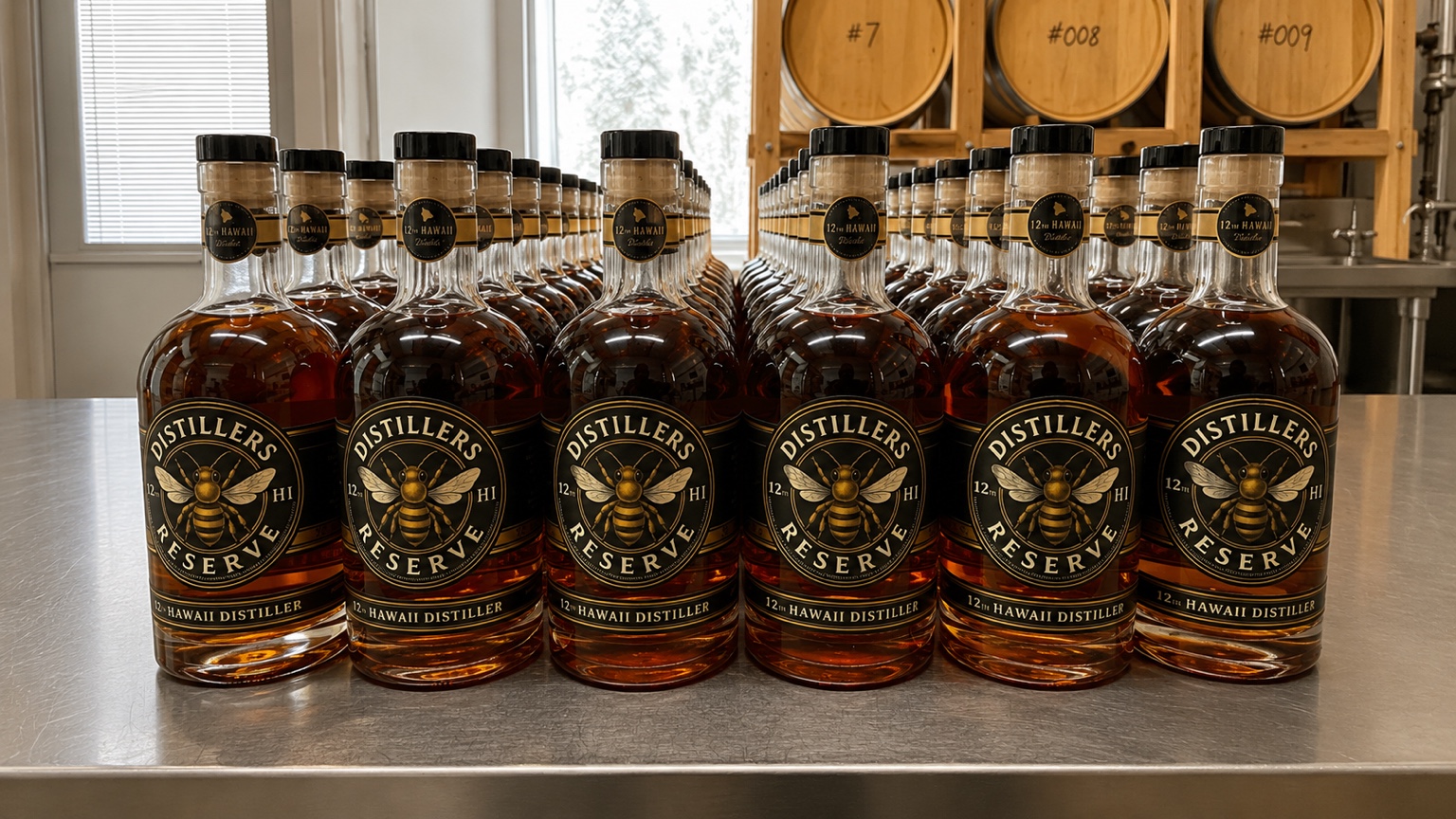 Finished bottles lined up